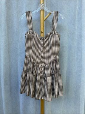 Promesa Brown Gingham Button-Front Sundress/Romper